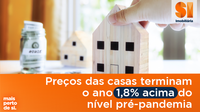 Preços das casas terminam o ano 1,8% acima do nível pré-pandemia